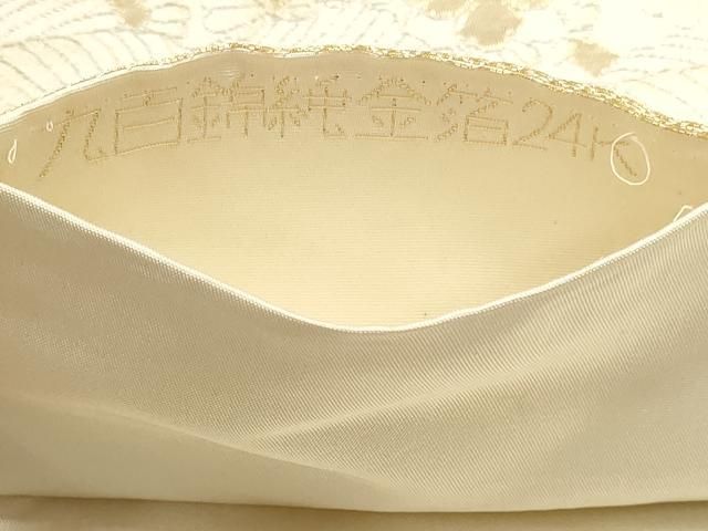 平和屋本店▼六通柄袋帯 唐織 扇面吉祥花文 九百錦 純金箔24k 正絹 逸品 DABL7680sf