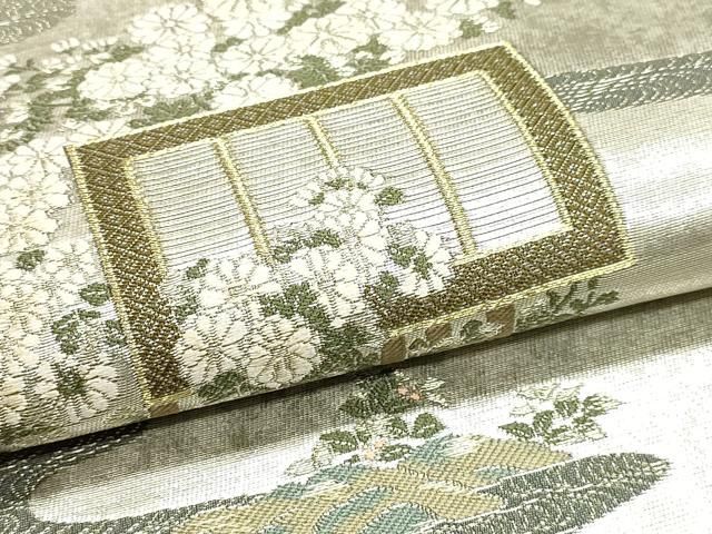 平和屋本店▼松尾光琳 六通柄袋帯 本金琳派菊花麗図 正絹 逸品 DABL7681sf
