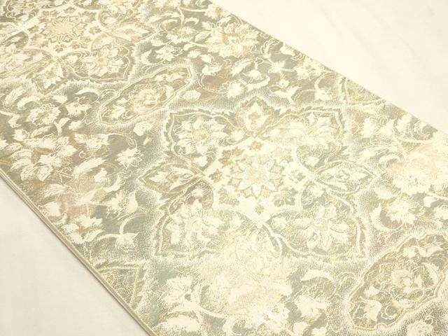 平和屋本店▼六通柄袋帯 装医錦 正倉院更紗花文 本金箔織 正絹 逸品 DABL7690sf
