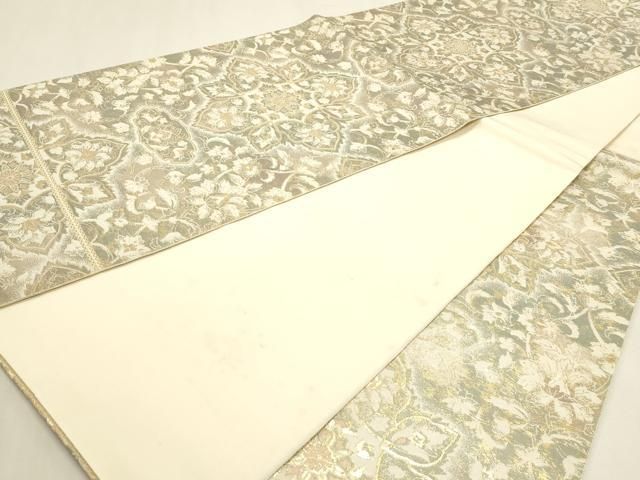 平和屋本店▼六通柄袋帯 装医錦 正倉院更紗花文 本金箔織 正絹 逸品 DABL7690sf