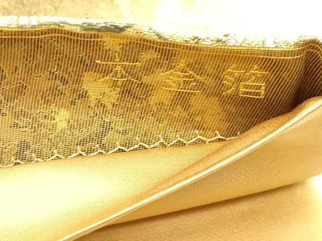 平和屋本店▼六通柄袋帯 小田愁憂図 本金箔 正絹 逸品 DABL7767sf