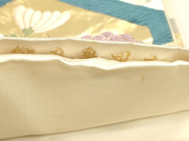 平和屋本店▼六通柄袋帯 唐織 能衣亀甲文 本金箔 正絹 逸品 DABL7836sf