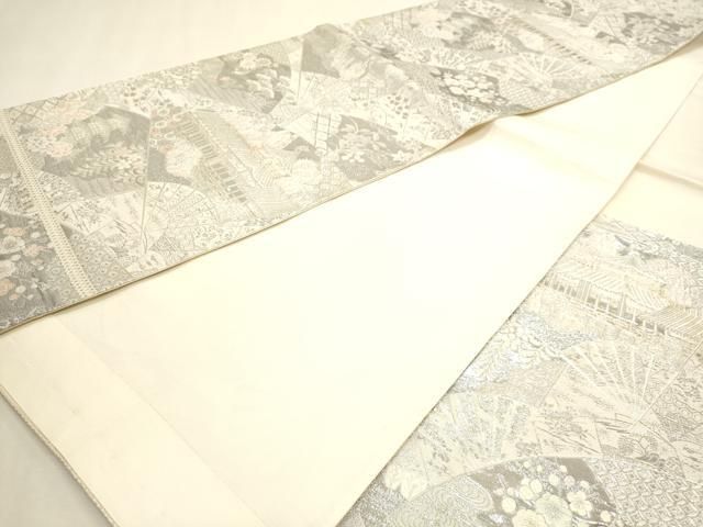 平和屋本店▼六通柄袋帯 平安の調べ 九百純金二重箔 正絹 逸品 DABL7845sf