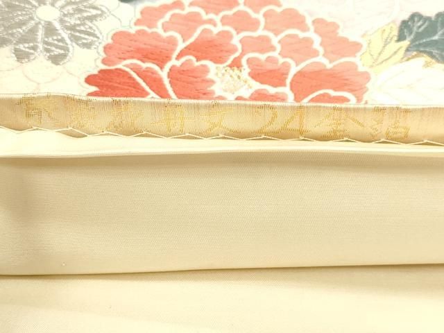 平和屋本店▼六通柄袋帯 唐織 能装花舟文 古代錦織 24金箔 正絹 逸品 DABL7851sf