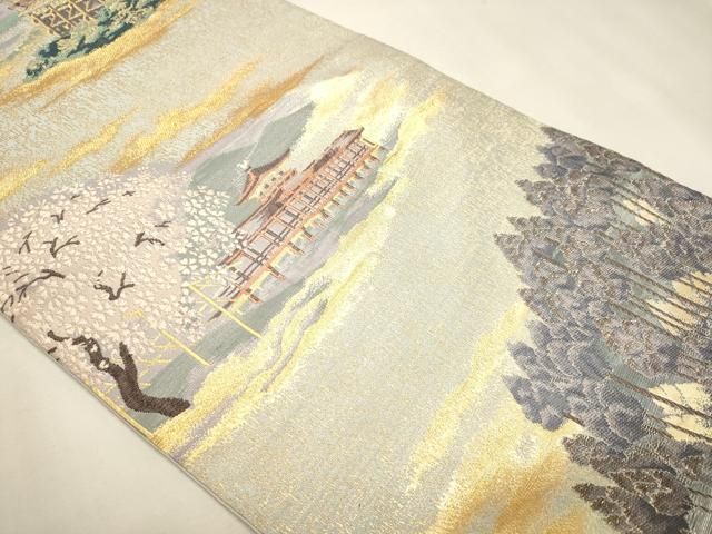 平和屋本店▼全通全景柄袋帯 古都 本金 正絹 逸品 DABL7862sf