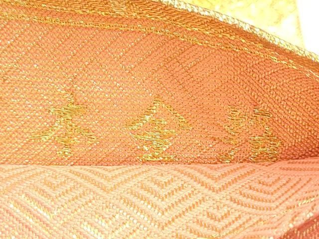 平和屋本店▼佐賀錦 全通柄袋帯 草花文 本金箔 正絹 逸品 DABL7886sf