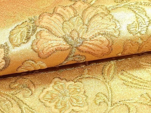 平和屋本店▼六通柄袋帯 更紗花鳥文 本金箔 正絹 逸品 DABL7890sf