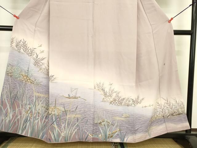 平和屋着物●訪問着 作家物 籬風景飛鳥文 暈し染め 金彩 正絹 逸品 DABL9001op