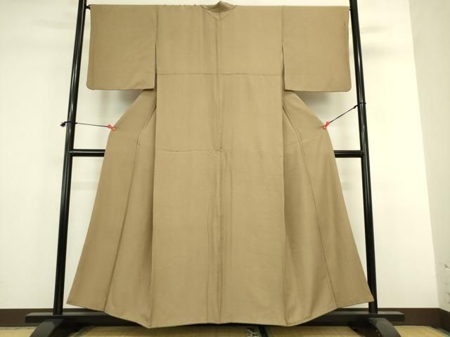 平和屋着物●江戸小紋 万筋 涅色×丁子色 正絹 逸品 DABL9002op