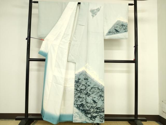 平和屋着物●訪問着 霞文 暈し染め 正絹 逸品 DABL9005op