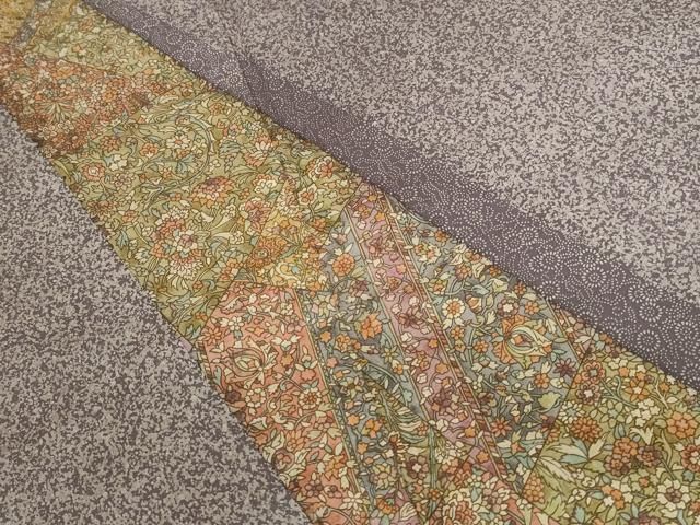 平和屋着物●本場縞大島紬 訪問着 染大島 更紗花文 正絹 逸品 DABL9008op