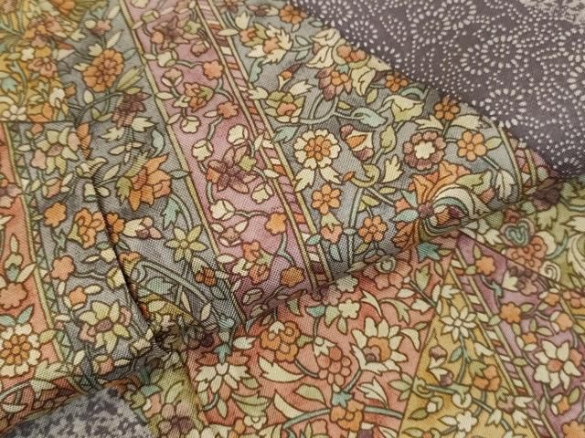 平和屋着物●本場縞大島紬 訪問着 染大島 更紗花文 正絹 逸品 DABL9008op