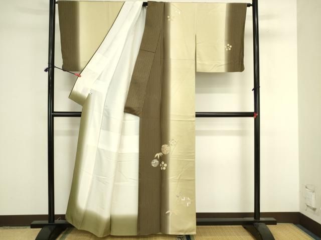 平和屋着物●訪問着 駒刺繍 吉祥文 暈し染め 金彩 正絹 逸品 DABL9009op