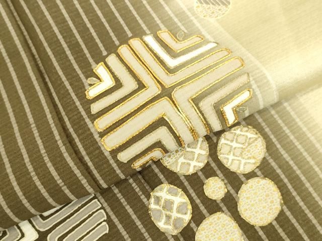 平和屋着物●訪問着 駒刺繍 吉祥文 暈し染め 金彩 正絹 逸品 DABL9009op