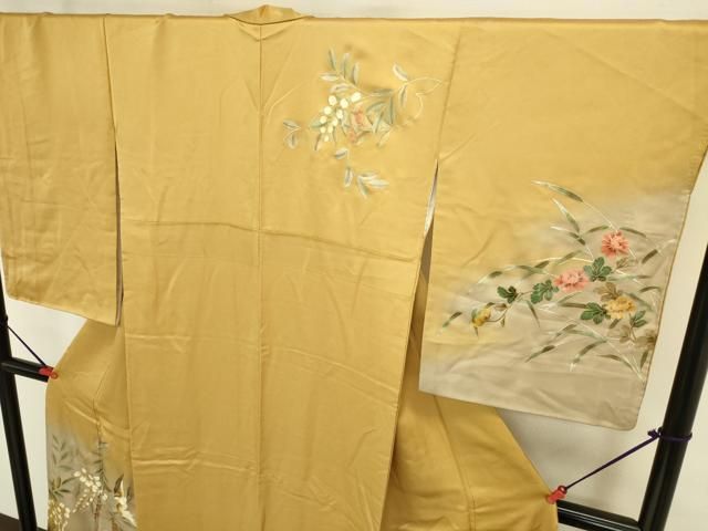 平和屋着物●訪問着 作家物 花鳥文 暈し染め 金彩 正絹 逸品 DABL9011op