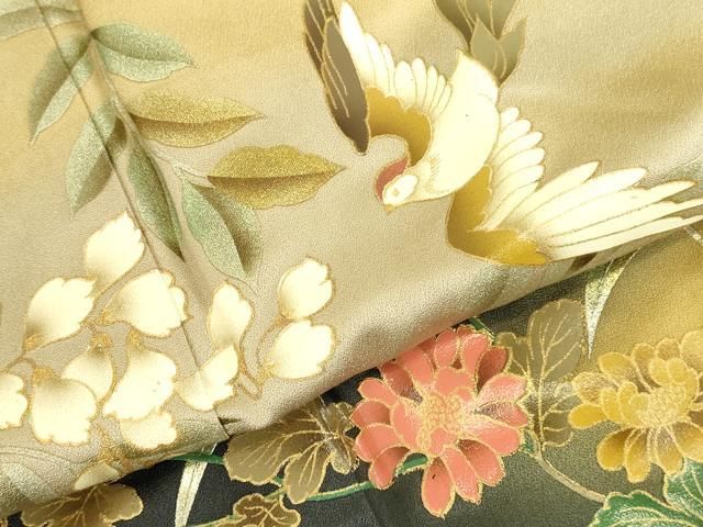 平和屋着物●訪問着 作家物 花鳥文 暈し染め 金彩 正絹 逸品 DABL9011op