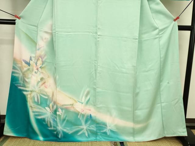 平和屋着物●パリコレクション ファッションモデル・デザイナー 山口小夜子 訪問着 舞蝶文 暈し染め 金銀彩 正絹 逸品 DABL9012op