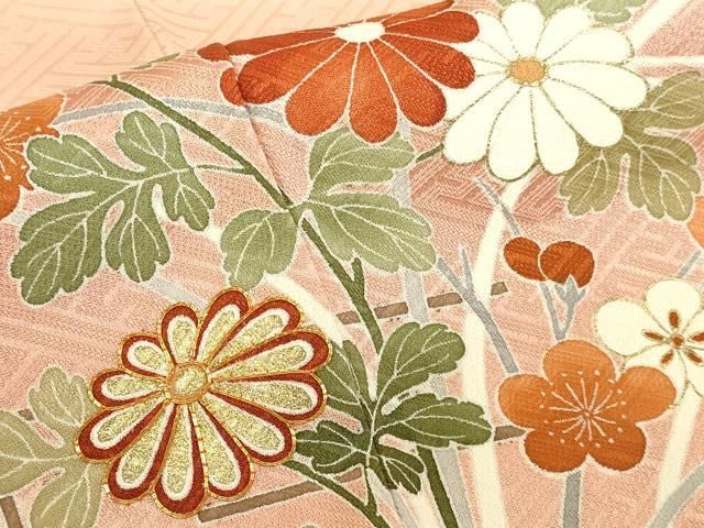 平和屋着物●訪問着 駒刺繍 鴛鴦花文 暈し染め 金彩 正絹 逸品 DABL9018op