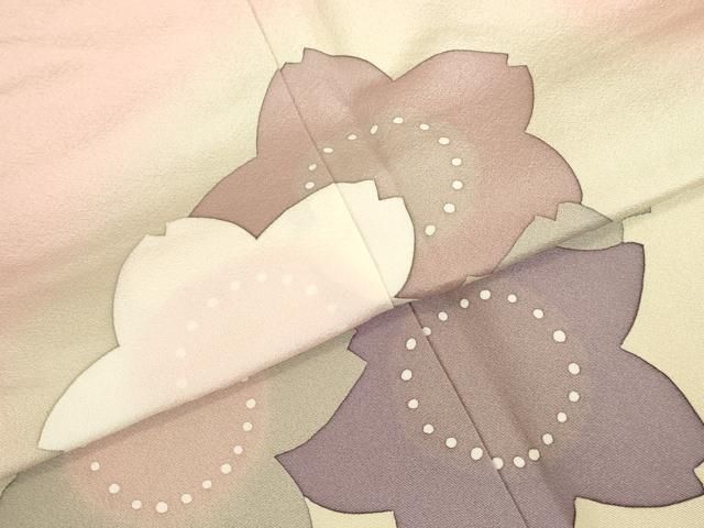 平和屋着物●ろう彩工芸 奥村一心 訪問着 舞花 暈し染め 正絹 逸品 DABL9019op
