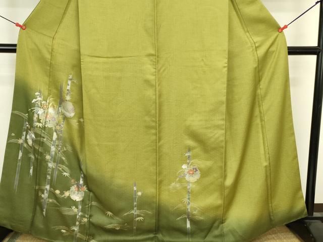 平和屋着物●訪問着 松竹梅 雪輪花文 暈し染め 金彩 正絹 逸品 DABL9021op