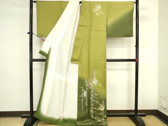 平和屋着物●訪問着 松竹梅 雪輪花文 暈し染め 金彩 正絹 逸品 DABL9021op