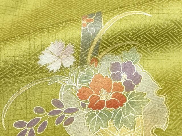 平和屋着物●訪問着 松竹梅 雪輪花文 暈し染め 金彩 正絹 逸品 DABL9021op