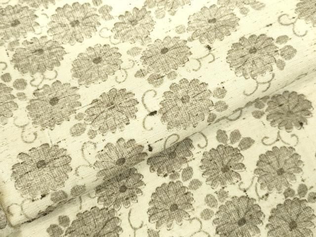 平和屋着物●上質な小紋 紬地 菊唐草 正絹 逸品 DABL9023op