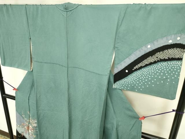 平和屋着物●訪問着 刺繍 絞り 草花 金糸 正絹 逸品 DABL9027op