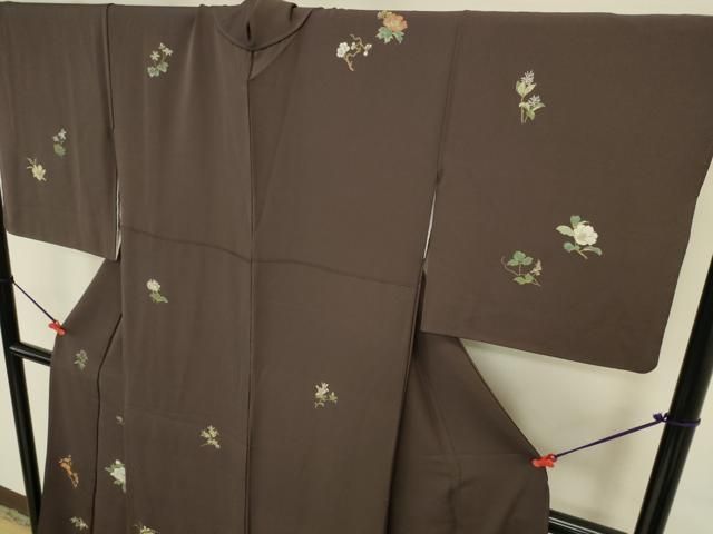 平和屋着物●訪問着 作家物 寿光織 草花 金糸 正絹 逸品 DABL9031op