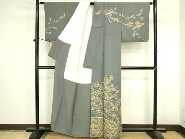 平和屋着物●中国三大刺繍 汕頭刺繍 スワトウ刺繍 総刺繍 訪問着 雪輪花霞文 金糸 正絹 逸品 DABL9033op