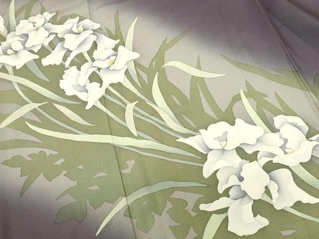 平和屋着物●訪問着 草花 暈し染め 正絹 逸品 DABL9036op