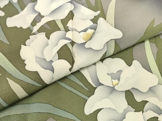 平和屋着物●訪問着 草花 暈し染め 正絹 逸品 DABL9036op