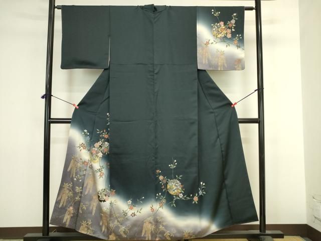平和屋着物●訪問着 刺繍 雪輪花文 暈し染め 金銀彩 正絹 逸品 DABL9039op