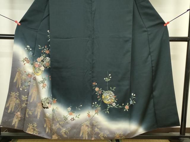 平和屋着物●訪問着 刺繍 雪輪花文 暈し染め 金銀彩 正絹 逸品 DABL9039op