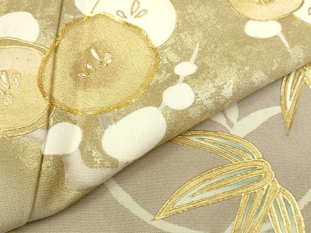 平和屋着物●訪問着 駒刺繍 松竹梅 暈し染め 金彩 正絹 逸品 DABL9056op
