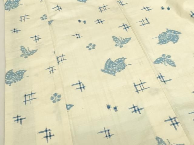 平和屋着物●上質な紬 舞蝶花文 正絹 逸品 DABL9058op