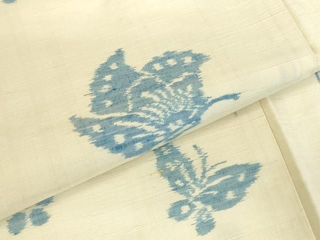 平和屋着物●上質な紬 舞蝶花文 正絹 逸品 DABL9058op