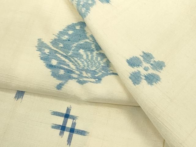 平和屋着物●上質な紬 舞蝶花文 正絹 逸品 DABL9058op
