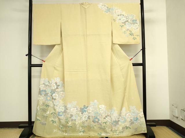平和屋着物●訪問着 友禅 作家物 草花 暈し染め ロング丈 正絹 逸品 DABL9060op