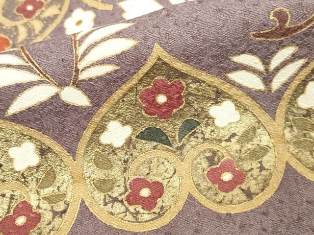 平和屋着物●色留訪問着 作家物 向かい鳥花文 金彩 正絹 逸品 DABL9101op