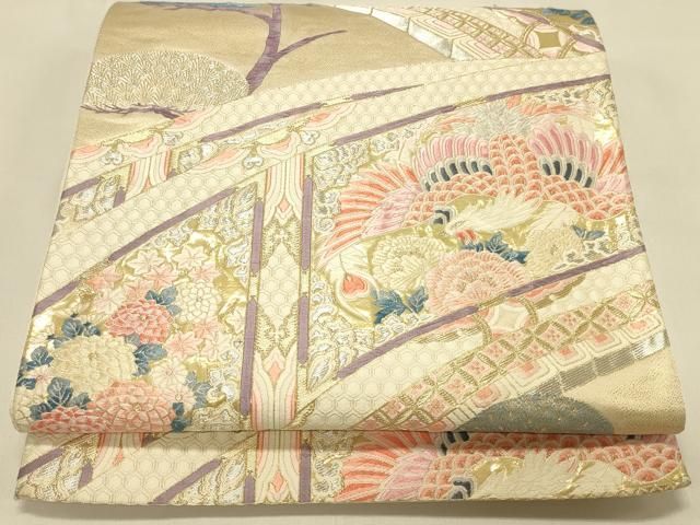 平和屋本店▼六通柄袋帯 唐織 しよう美 九百錦 24金箔 正絹 逸品 DABL9246op