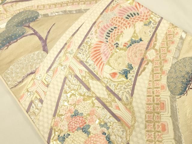 平和屋本店▼六通柄袋帯 唐織 しよう美 九百錦 24金箔 正絹 逸品 DABL9246op