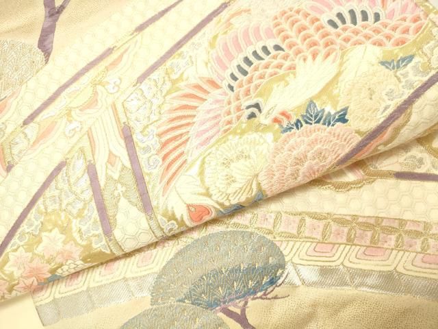 平和屋本店▼六通柄袋帯 唐織 しよう美 九百錦 24金箔 正絹 逸品 DABL9246op