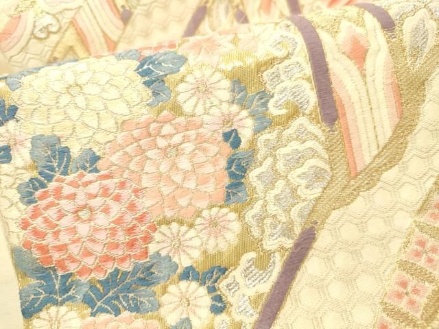 平和屋本店▼六通柄袋帯 唐織 しよう美 九百錦 24金箔 正絹 逸品 DABL9246op