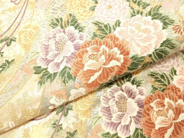 平和屋本店▼六通柄袋帯 唐織 几帳小袖紋 本金二重箔 正絹 逸品 DABL9261op