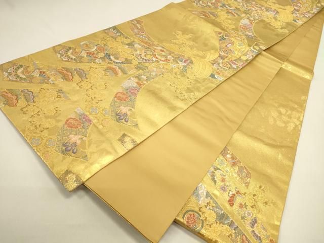 平和屋本店●六通柄袋帯 唐織 熨斗の薫 瀞金錦 本金箔 正絹 逸品 DABL9442op