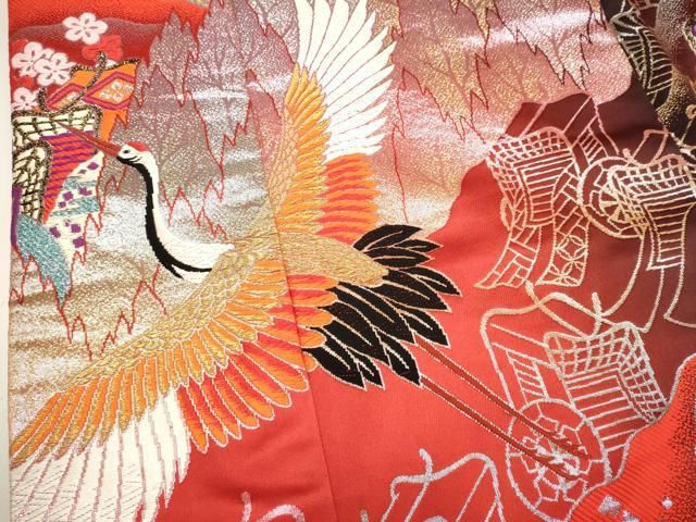 平和屋本店●色打掛 お引きずり 和装 婚礼 結婚式 花嫁 神社挙式 唐織 御所車飛鶴花文 金銀糸 逸品 DABM1743cd
