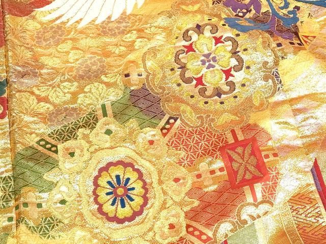 平和屋本店●色打掛 お引きずり 和装 婚礼 結婚式 花嫁 神社挙式 唐織 鳳凰吉祥花文 金銀糸 十二単風 逸品 DABM1757cd
