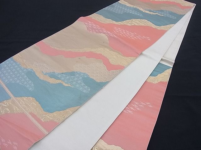 平和屋着物■六通柄袋帯 道長吉祥文 金糸 逸品 n-di0108