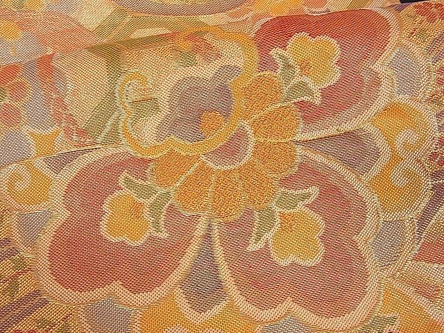 平和屋着物■佐賀錦 六通柄袋帯 吉祥花文 金糸 逸品 du1267